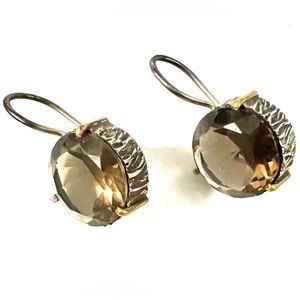 NWOT ‘Bora’ earrings Amber silver & gold. Hang about 3/4” FINAL PRICE